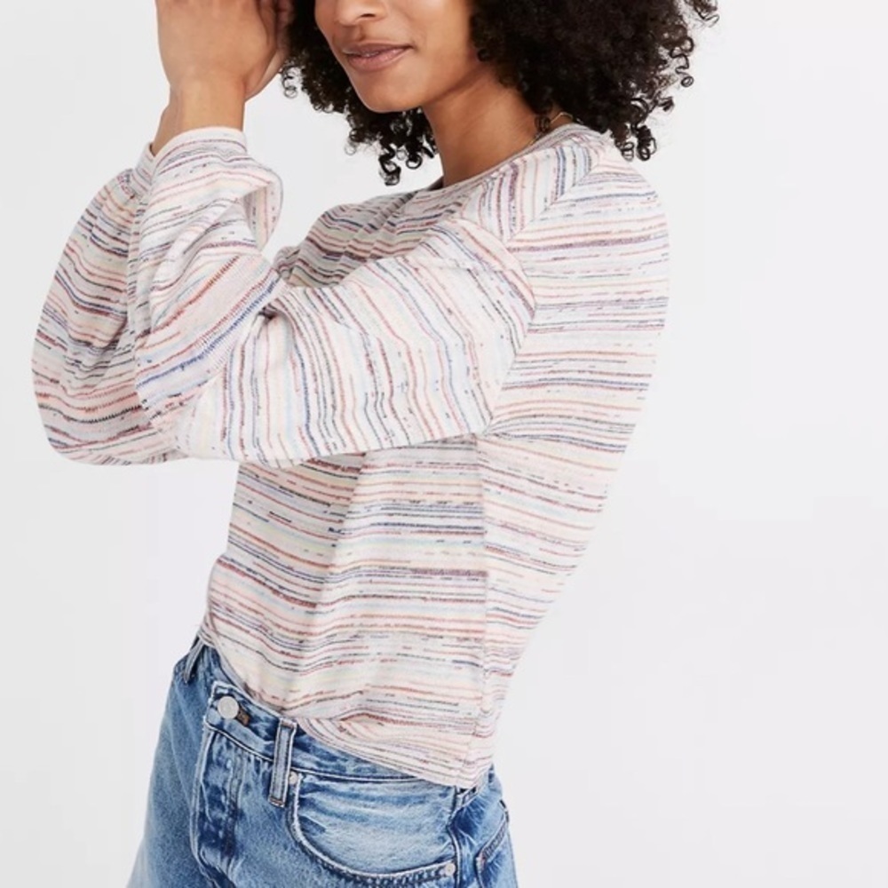 Madewell Bubble Knit Crop‎ Top - Picture 2 of 6